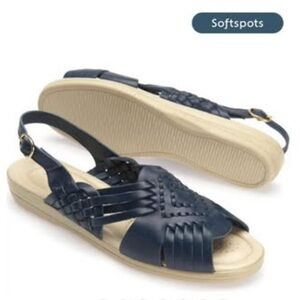 Softspots Tela Blue Slingback Sandals-Size 9 SS (super slim)